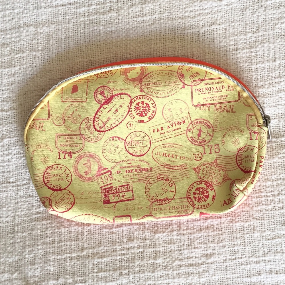 3 for $15 ⭐️ Ipsy | Passport Stamp Mini Makeup Cosmetic Travel Bag